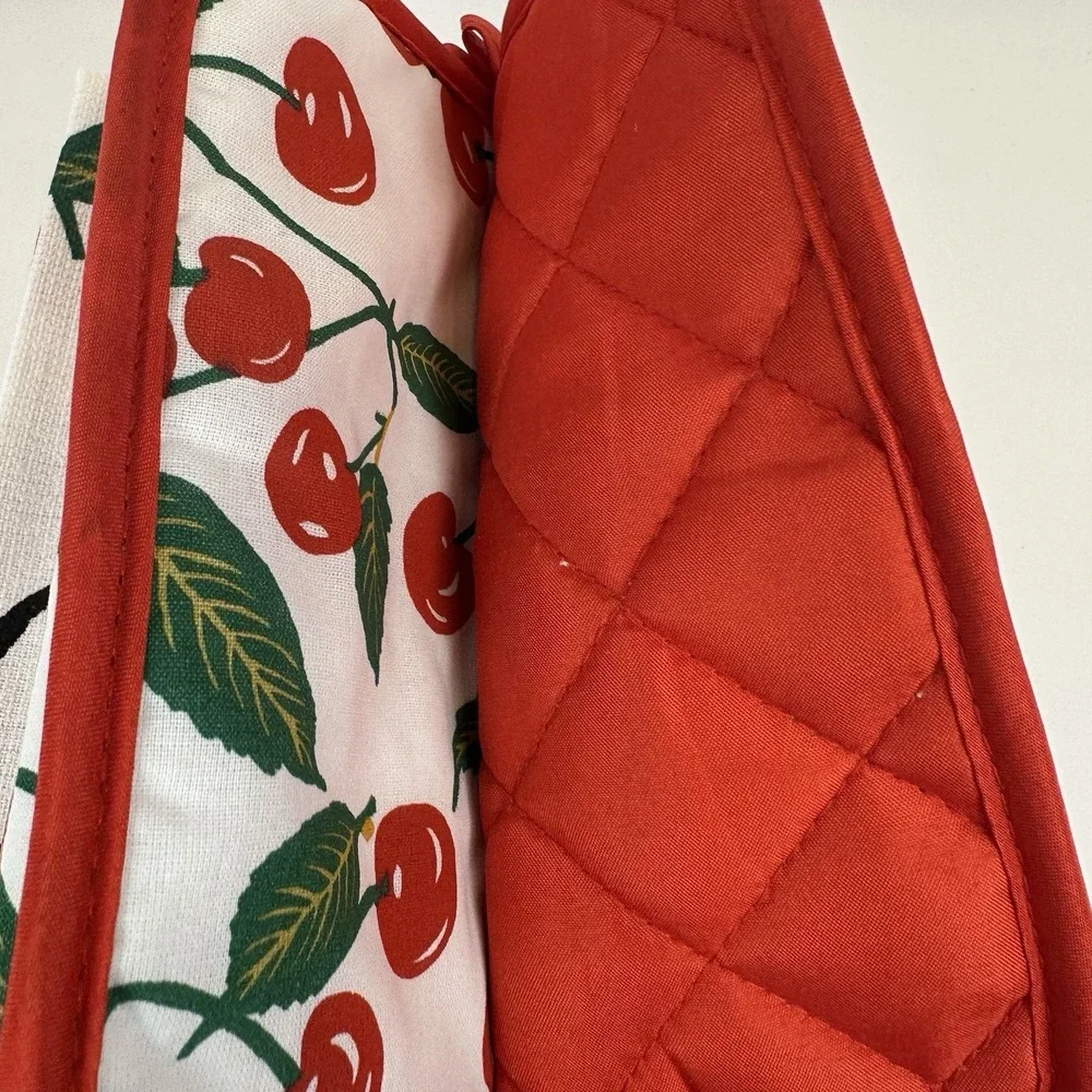 Cherry Kitchen Bundle Set Towels Oven Mitt Pot Holders Cute